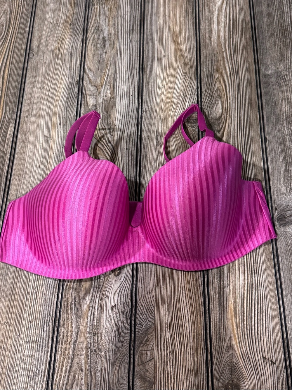 Victoria's Secret Hot Pink Striped T-Shirt Bra